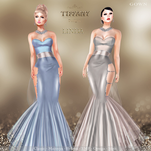 ::TD:: Linda Gown with Appliers ~ 2 colors