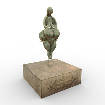 H peinte /à la main 17 cm Resine polystone socle m/étal La venus de Lespugue