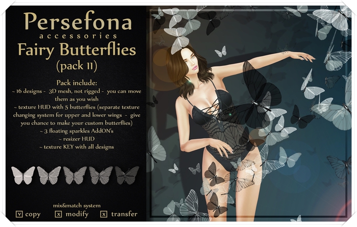 Persefona Fairy Butterflies (pack 11)