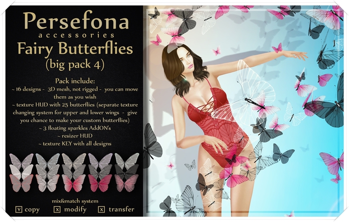 Persefona Fairy Butterflies (big pack 4)