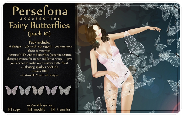Persefona Fairy Butterflies (pack 10)