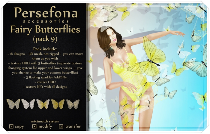 Persefona Fairy Butterflies (pack 9)