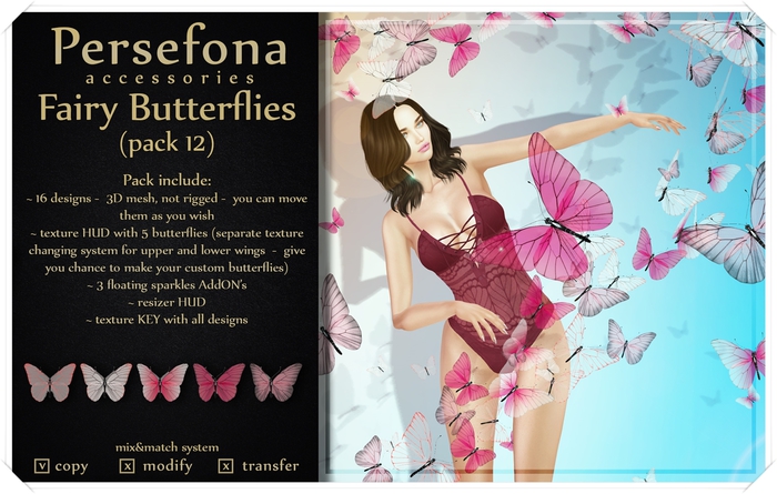 Persefona Fairy Butterflies (pack 12)