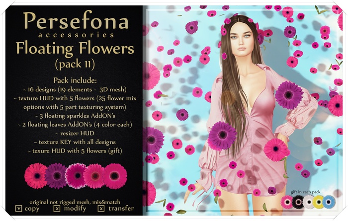 Persefona Floating Flowers (pack 11)