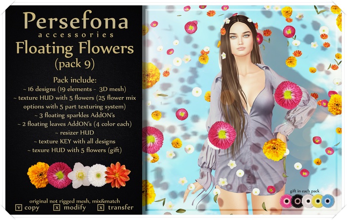 Persefona Floating Flowers (pack 9)