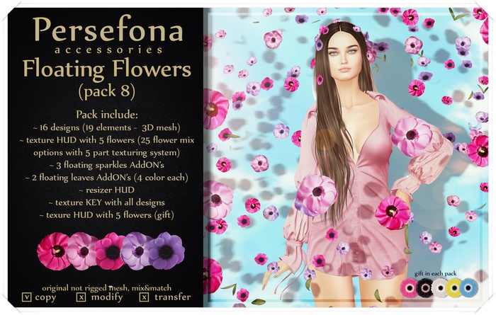 Persefona Floating Flowers (pack 8)