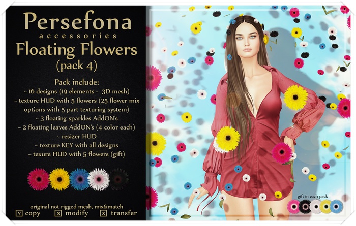 Persefona Floating Flowers (pack 4)