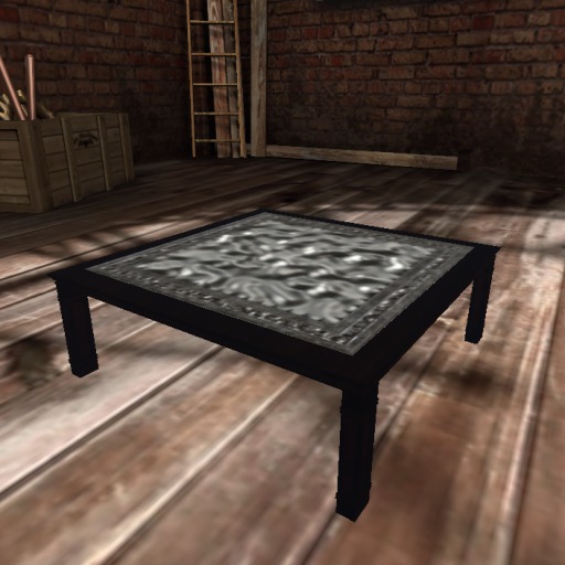 BizaarLilly Shipping Crate ~ COG Low Table with Iron Inlay