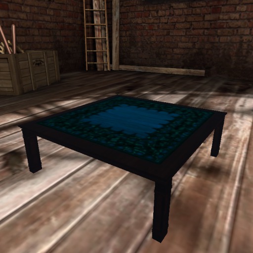 The Caste ~ Low Table with Blue Inlay