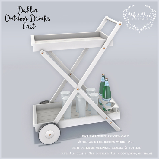 Second Life Marketplace {what next} Dahlia Outdoor Drinks Cart