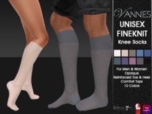 VANNIES Unisex Knee Socks Fineknit - for men and women - (applier for Belleza, Maitreya, Slink, Omega)