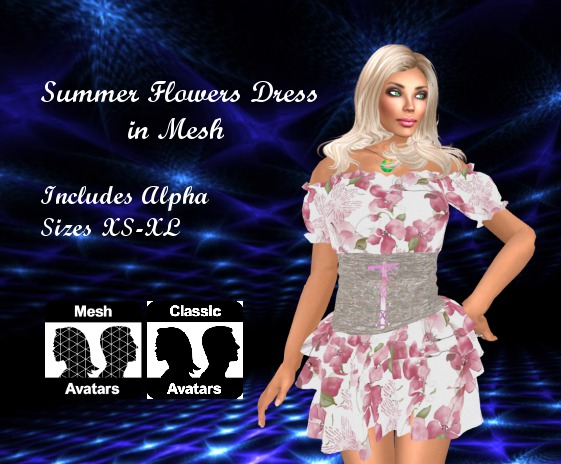 Summer Flower Laced up Off the Shoulder Peasant Dress