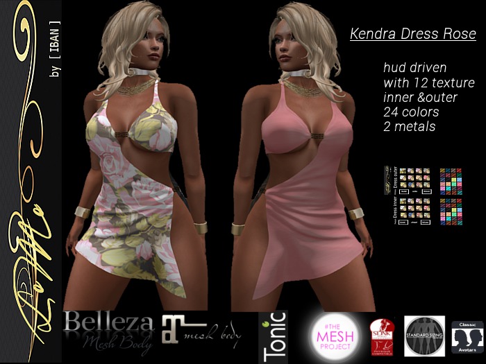 [ IBAN ] //076 MESH KENDRA DRESS ROSE wHud MAITREYA TMP SLINK