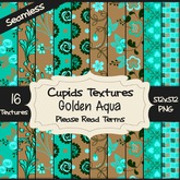 *Cupids Textures * 16 GOLDEN AQUA