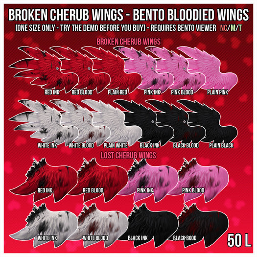 [M.O.R] broken cherub wings : (boxed) PLAIN RED