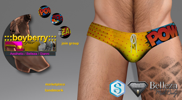 boyberry Comic Book Trunks