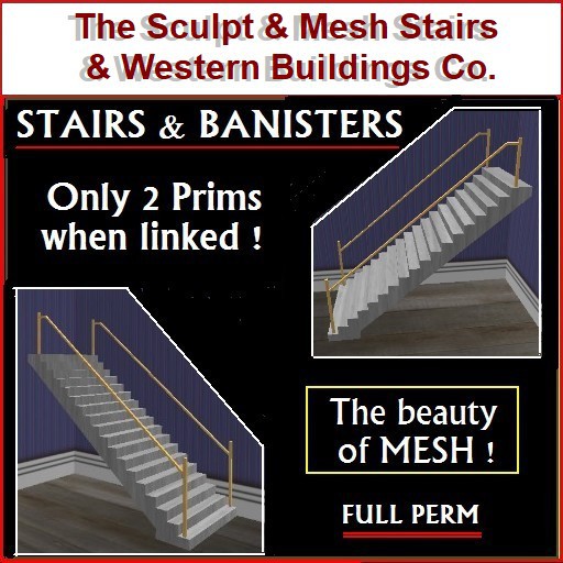 Stairs Straight back with single rail mesh