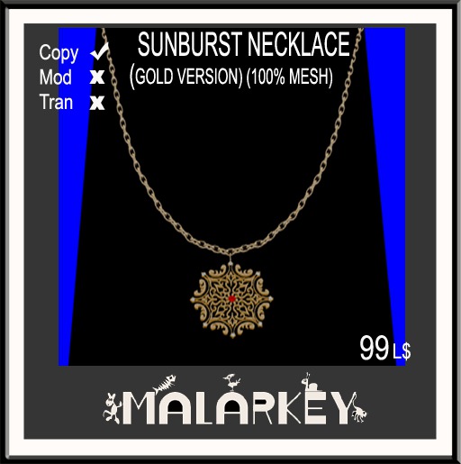 Ladies Sunburst Necklace (Gold)