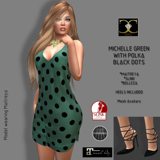 MICHELLE GREEN WITH POLKA DOTS