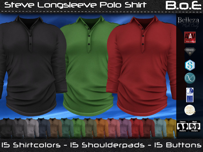 B.o.E - Steve Polo Shirt - Singlecolor (box)