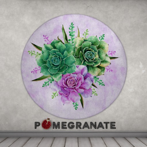 Pomegranate - Succulent Rug - Bouquet Round