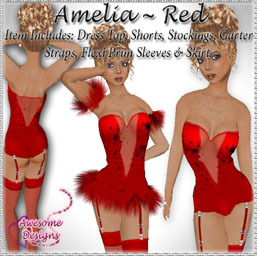 *Awesome Designs Amelia Set In Red