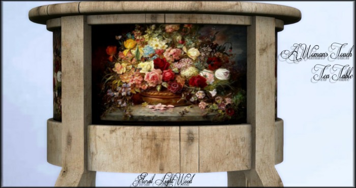 *TRB* - Tea Table (Floral Light Wood)