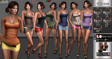 R.F. - Mesh Line - SOLE outfit - With HUD (23 text skirt, 23 text top, 23 txt belt, 15 colors shoes, 3 metals)