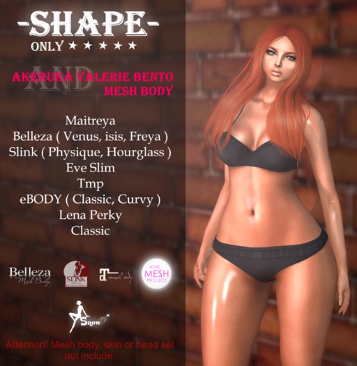 *Snow Elf* Shape for Akeruka Valerie mesh head bento
