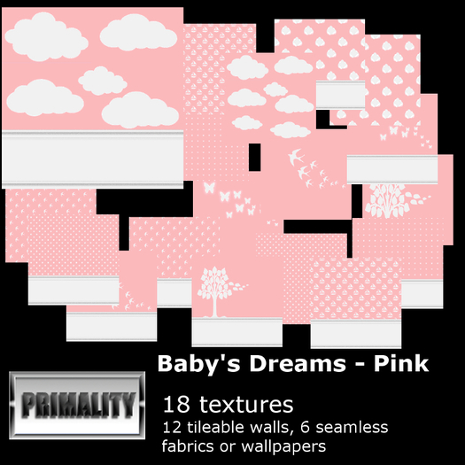 Baby's Dreams - Pink - Full Perm Textures pack