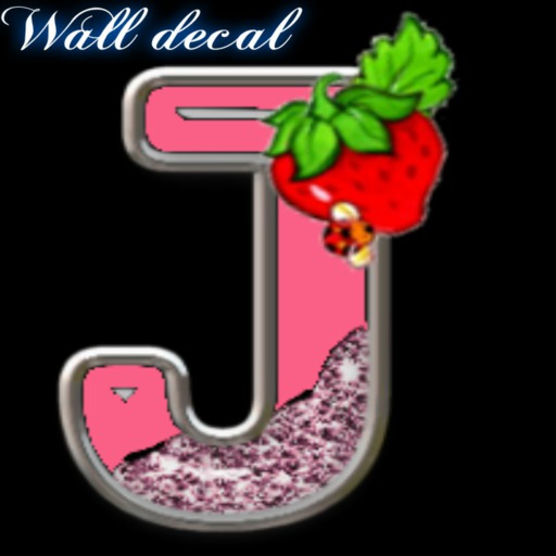 Letter J Strawberry Decal