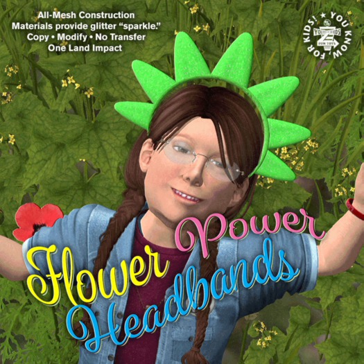 [YKFK] Flower Power Headband - Green