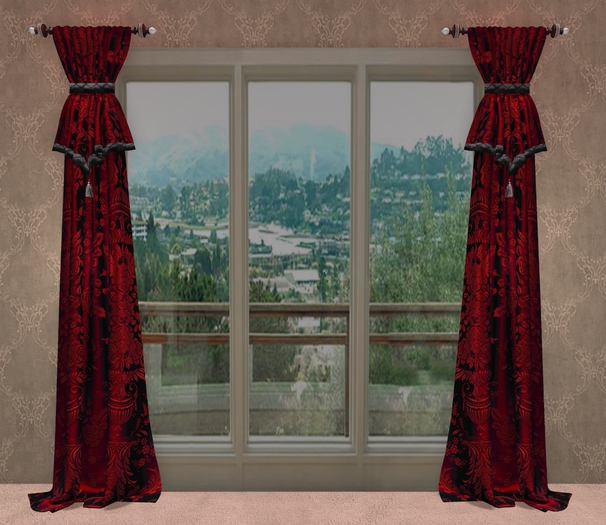 Side Drape Decor Red