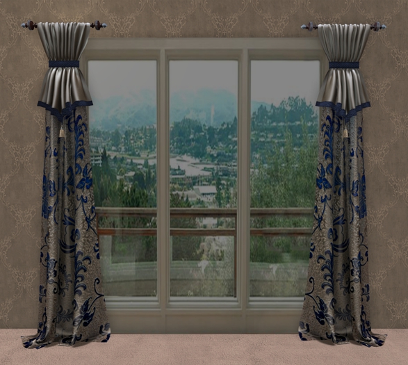 Side Drape Decor CaffeBlue