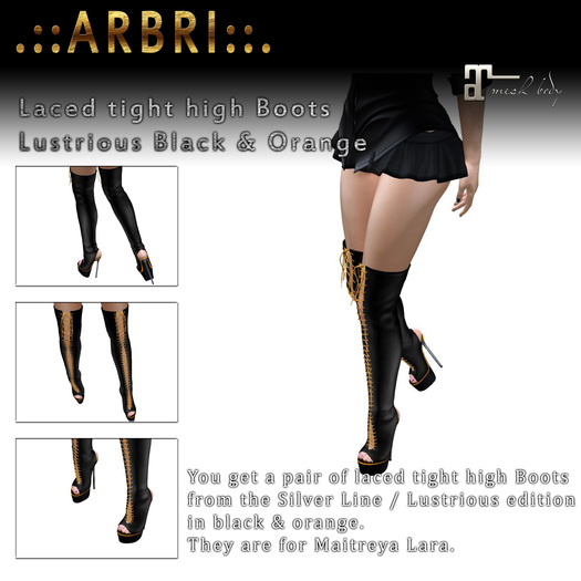 .::Arbri::. Laced tight high lucious Boots (blackorange)