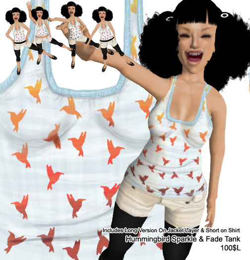 !BF! Hummingbird Sparkle & Fade Tank
