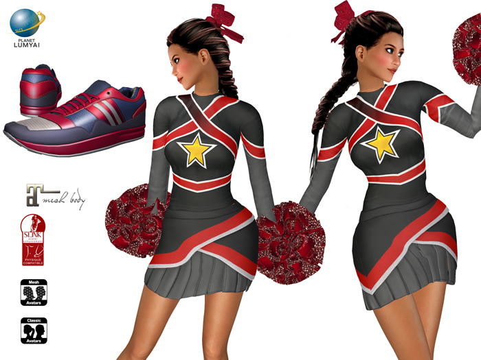 Planet Lumyai Orion's Belt Cheerleading Uniform - Black Ruby
