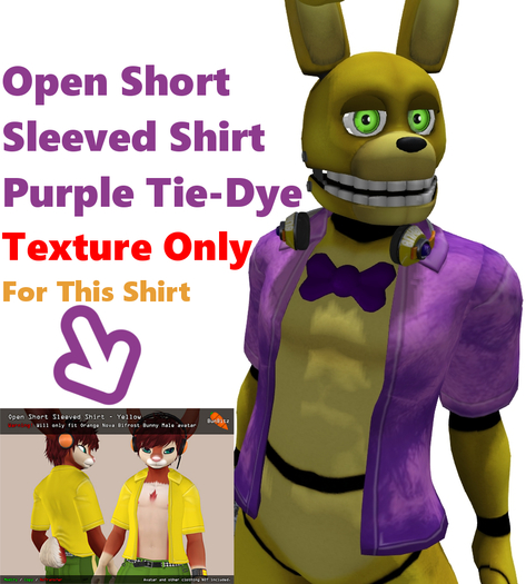 Open Short Sleeved Shirt - Purple Tie-Dye