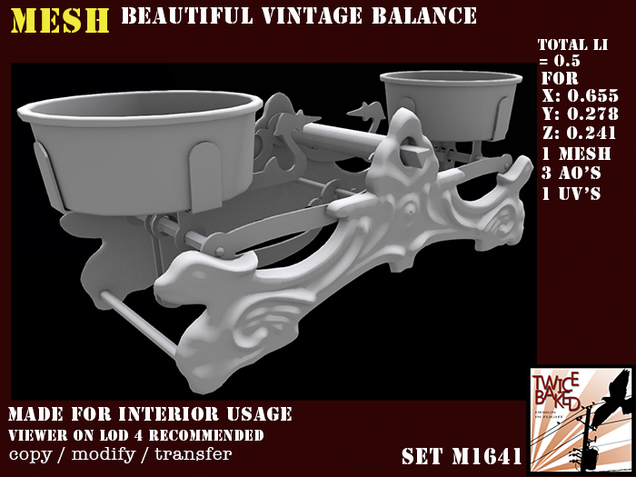 "TB" gorgeous vintage balance/weighing scale M1641