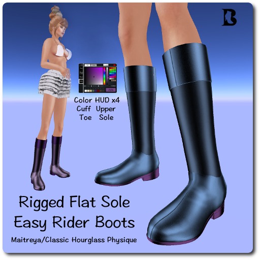Blackburns Flat Sole Easy Rider Boots Maitreya Slink Classic