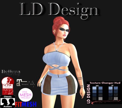Second Life Marketplace - LD Design _ Eva Denim Top with Skirt