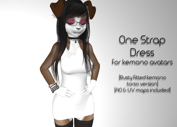 Fitted Kemono Torso One Strap Dress (Busty)