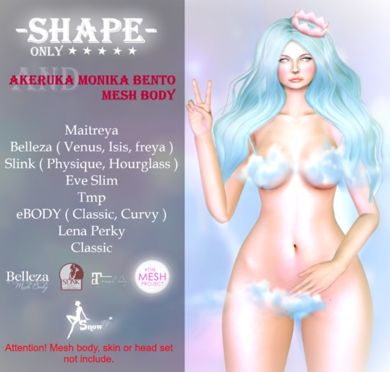 *Snow Elf* Shape for Akeruka Monika mesh head bento