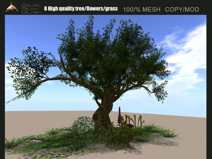 [Dolphin Design]8 High quality tree/flowers/grass