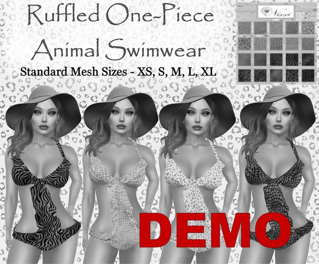 DEMO Nixxi Fashions - Ruffled One-Piece Animal Swimwear