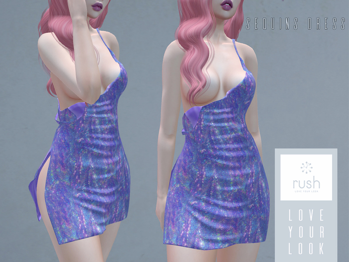 RUSH Sequins Dress PURPLE Belleza Slink Maitreya
