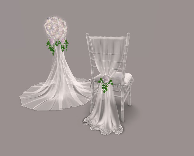 Wedding Chair - Animated & Pillar - Lace Sheer