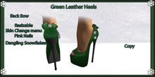 Green leather Non snowflake  heels