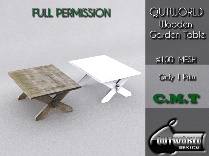 .::QUTWORLD Wooden Garden Table::.FP Unpack (ADD)