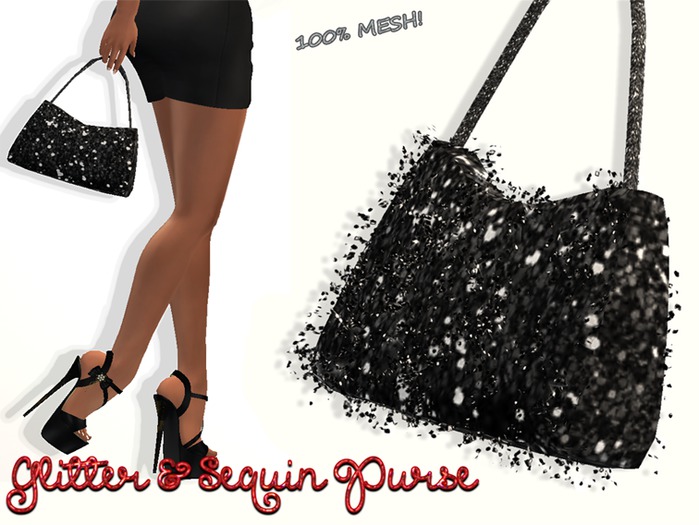 FREEBIE ** S&S Glitter Sequin Purse - black**